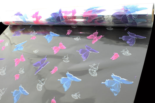 Florist Film 4CB Butterfly on Clear Film on Clear Film - Premium Wrapping for Floral Bouquets & Gifts